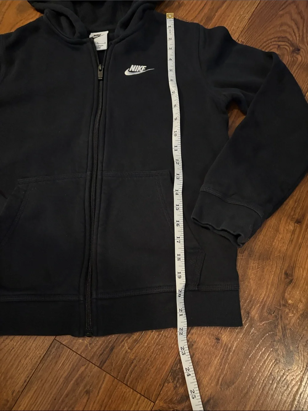Nike Black Kids' Zip-Up Hoodie with White Logo